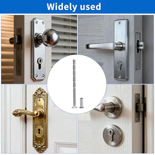 20 Sets Cabinet Knob Screws, M4x60mm Adjustable Length Long Door Handle Screws Replacement, Door Handle Bolt Connecting Screw and Sleeves for Doors Locks Handles Knobs Fasteners