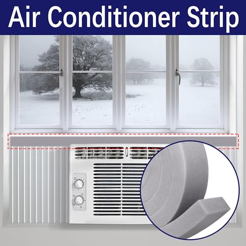 Tlswshsy 2 Pcs Air Conditioner Foam Tape-2'' x 1'' x 6.5 Ft Foam Air Conditioner Weatherseal Tape- Non-Adhesive Foam Seal Strip with Glue Point for Air Conditioner Door Window Seal - color: grey-2pcs