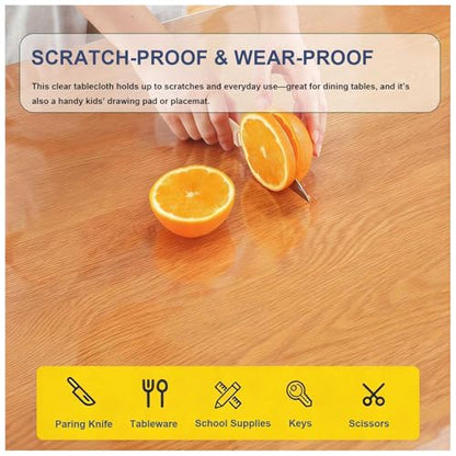 Clear 3mm Thick 28"x118" Vinyl Desk Pad, PVC Mat for US Wooden Dining Sets, Sofa End Tables & Garage Workbench Tops