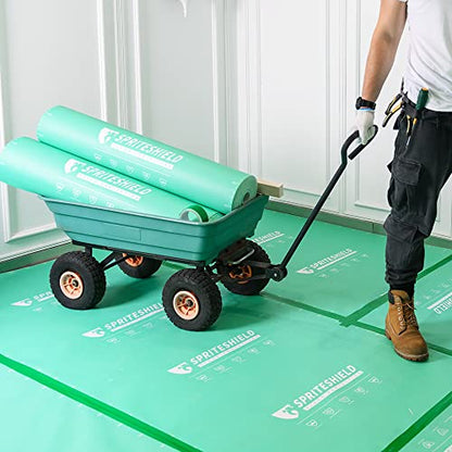 39" x 100' Heavy-Duty Temporary Floor Protection for Construction & Renovation, Green, Surface Protection Film for Hardwood Floors, Tile&Hard Paint Protection. (S-180G 39" x 100')