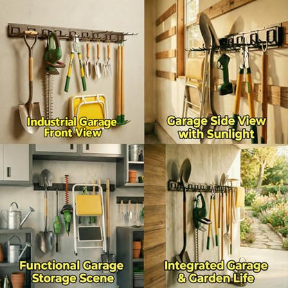 MBQQ Garage Tool Organizer Wall Mounted, 16 Inches Adjustable Garden Tool Organizer Rack,Heavy Duty Yard Tool Organizer,Single piece - size: SET OF 1
