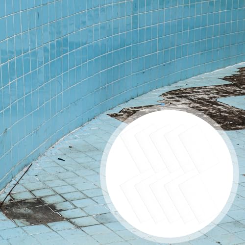10 Pcs Bathtub Hole Patch Siding Wall Repair Kit Waterproof Patch Holes Blemishes Tools Self Adhesive White Tape for Cracked Pool Liner Roof Skylight and Vinyl Skirting(Transparent) - color: Transparent