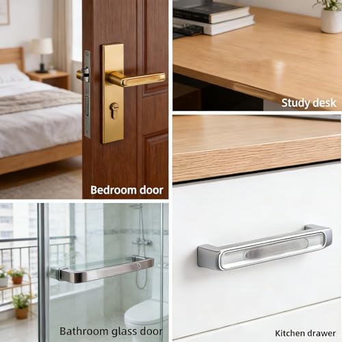 50 PCS Door Silencer Long Strip - Self-Adhesive High Transparent Rubber Cabinet Door Bumper for Slamming Pads, Anti-Collision Quiet Closure for Home, Office & Cabinets