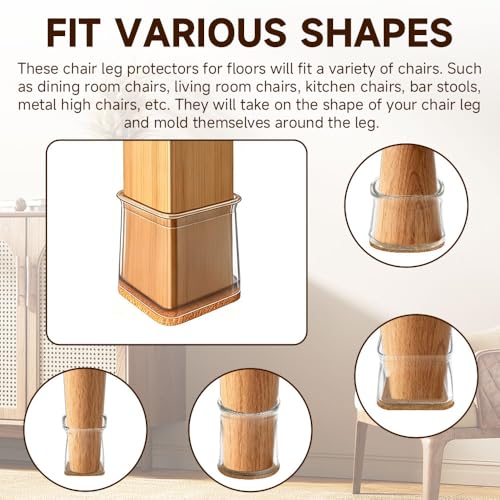 16-Piece Chair Leg Floor Protectors (0.6-0.8 Inch) - Felt Pads for Hardwood Floors, Reduce Noise and Prevent Scratches FangL - size: fangL
