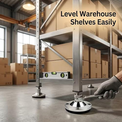 Heavy Duty Leveler Leg, Cabinet Leveling Feet,2.36" Dia. Base,M12 Thread,2000 Lb Capacity,Adjustable Workbench Legs,D60xM12x100,Black Carbon Steel PVC,4-Pack - size: D60xM12x100