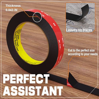 Double Sided Tape Heavy Duty 33FT,Double Sided mounting Tape for Walls,vhb Strong Double Sided Tape Heavy Duty for Car,LED Strip Light, Home/Office Decor - size: 0.39IN x 33FT