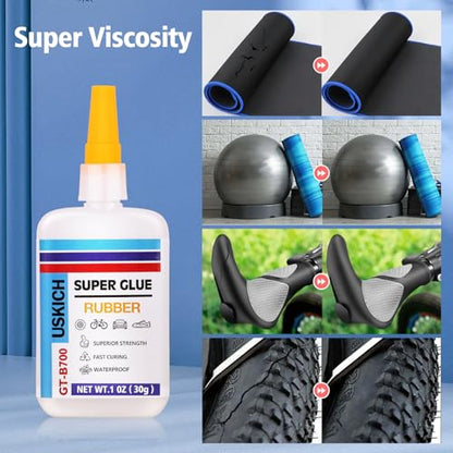 Super Glue for Rubber with Anti Clog Cap. 6 x 1 fl oz,CA Glue - Waterproof Clear Glue Cyanoacrylate Glues for RC Tires, Seals, Gaskets, Soles, Hose, Mat & Neoprene, Automotive Parts Repair, Quick Dry - style: Rubber-Glue