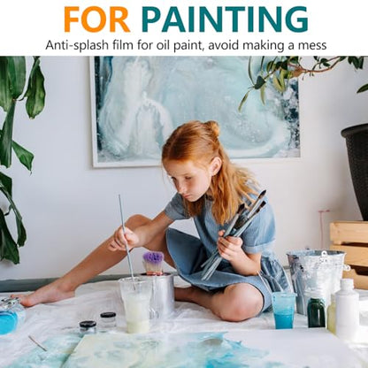 3-Pack 12x9ft Plastic Drop Cloths - Disposable Painter's Sheeting for Floor/Furniture/Car Protection,Paint Drop Cloth - color: 3-Pack