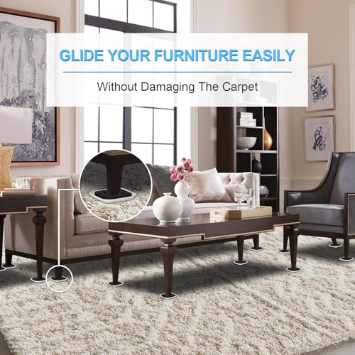 Upgrade Furniture Sliders, Furniture Sliders for Carpets, 4 PCS 4.3" Moving Pads with Anti-Slip Groove, Furniture Moving Sliders for Easy Move Bed Couch Tables Cabinet Heavy Duty, Protect Carpets - size: 4.3in 4Pack