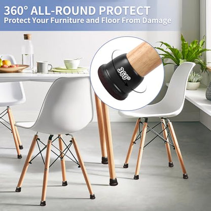 Small Chair Leg Floor Protectors, 16PCS Silicone Chair Leg Caps, Felt Chair Leg Pads for Hardwood Floors, Round Metal Barstool Leg Floor Protectors, Anti-Scratches & Noice(Black,Fit:0.75"-1.1") - size: M-16PCS-(Fit:0.75-1.1 inch)-Black