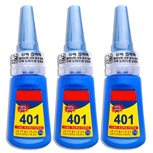 Glureo Multipurpose High-Grade Bonding Glue, All Purpose Repair Glue, 401 Instant Adhesive Super Strong Liquid Glue for Ceramic,Plastic,Wood, Metal (3PCS) - color: 3pcs