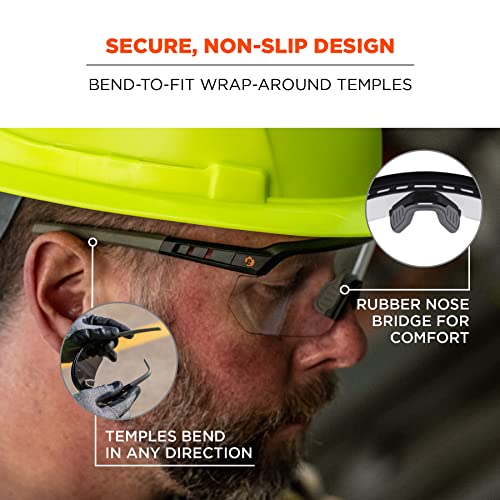 Ergodyne Skullerz Aegir Safety Glasses, ANSI Z87.1+ - color: Clear Lens