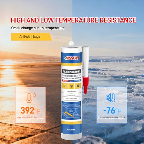 VGS067 Aquarium Safe Silicone Sealant - 100% Waterproof Fish Tank Glue, Clear Structural Adhesive for Glass Building & Repair, High Strength Acidic Cure (10.15 fl oz-12 Pack) - style: 12 Pack