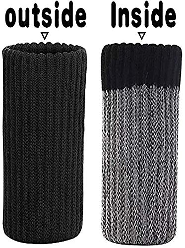 Ulalaza 32Pcs Chair Leg Floor Protectors Knitted Furniture Feet Non-Slip Wear-Resistant Noise-Reducing Chair Covers Caps Set (Style 2-Black) - color: Style 2-black