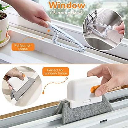10 Pcs Venetian Window Blind Cleaner Duster Tool Set, Mini Blind Cleaner Duster Brush, Hand Held Air Conditioner Shutters Duster, Dirt Cleaner for Blind, Fan, Air Conditioner, Window Groove Gap - color: Orange