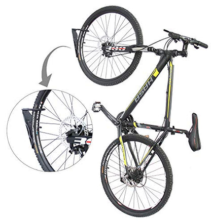 BikeHand Bike Wall Hanger - Heavy Duty Vertical Bicycle Wall Hook Mount Holder Rack for Garage Shed Indoor Storage - Fits MTB & Road Bikes (PACK 2) - size: PACK 2