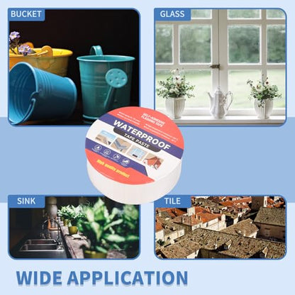 2" W X 32.8'L Waterproof Tape for Leaks Aluminum Butyl Tape with Adhesive for RV Repair, Glass Repairs, Air Mattress Patch, Window Caulking, Boat Sealing, Roof Patching - size: 2in x 32.8ft