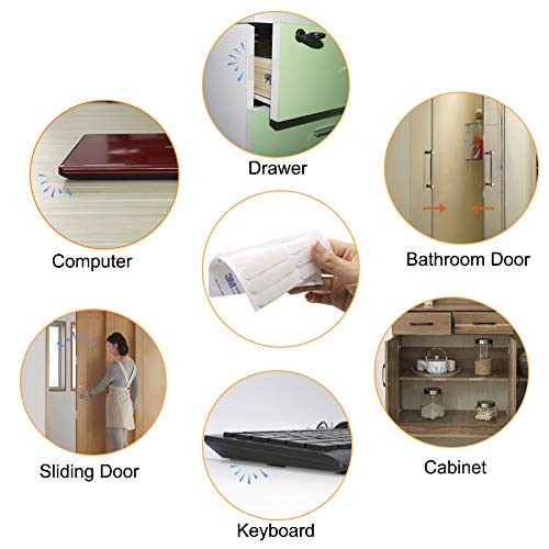 16pcs Glass Top Bumpers, Silicone Strip Adhesive Furniture Bumpers for Sliding Door Cabinet Drawers - size: 50mm*10mm, 2mm