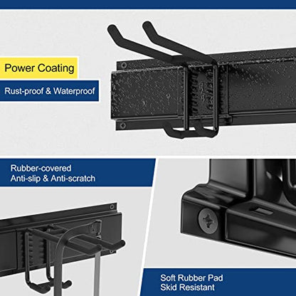 Garage Tool Organizer Wall Mount 13 PCS, Yard Garden Tool Organizer, Adjustable Tool Storage Rack with 8 Heavy Duty Hooks, Max Load 500lbs Garage Organization - size: 48.1inch
