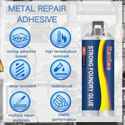 Strong Foundry Glue, High Temperature Resistant Casting Repair, Metal Repair Glue, Premium Liquid Welding Filler for Metal Defects and Repairs, 3pcs - color: AB3PC