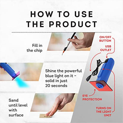 Tile Repair Kit by Stowsen - Also Works as Bathtub Repair Kit I Ideal to Fix Your Broken Chip or Crack on Marble, Corian, Porcelain and Granite Countertops - style: Compact