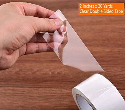 i frmmy Removable Clear Double Sided Sticky Tape- No Residue, 2 Inches x 20 Yards - size: 2 Inches x 20 Yards