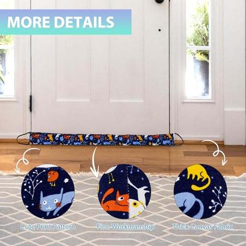 Weighted Door Draft Stopper, 2 Pack 36 Inch Under Door Blocker, Bottom of Door Window Air Noise Light Gap Filler, Saving Energy Cartoon Print Canvas Cotton 2.5Lb - size: 36 inch