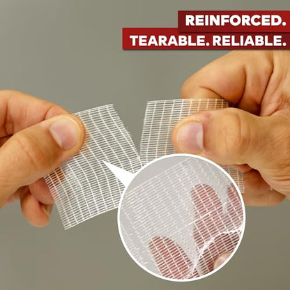 XFasten Clear Duct Tape, 2-Inches x 30 Yards, Easy to Tear Cotton Textile Tape for Commercial Use, Heavy-Duty Repair, Packing, and No Show Outdoor Repair- Residue-Free Hand Tearable Clear Duct Tape - color: Translucent with Fiberglass
