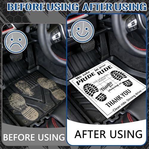 Cyrico Paper Floor Mats for Cars, 17 x 22 Inch Disposable Waterproof Kraft Paper Automotive Carpet Protectors, Temporary Vehicle Floor Covers for Dealership and Car Detailing Stuff, 70 Pcs White