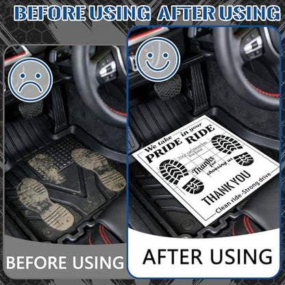Cyrico Paper Floor Mats for Cars, 17 x 22 Inch Disposable Waterproof Kraft Paper Automotive Carpet Protectors, Temporary Vehicle Floor Covers for Dealership and Car Detailing Stuff, 70 Pcs White