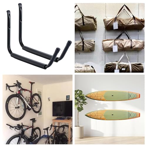 HOME MASTER HARDWARE Heavy Duty 15" Jumbo Garage Wall Hooks 4 Pack – 45 LB Kayak Storage Rack, Wall Mount for Canoe, Bicycle, Ladder & Large Gear - size: 15 in