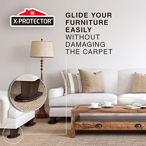 X-Protector Furniture Sliders for Carpet - 4 PCS 6" x 3 1/2" - The Best Heavy-Duty Moving Pads - Sliders for Furniture. Move Your Furniture Easily with Reusable Furniture Moving Sliders for Carpets! - size: 4 PCS 6"