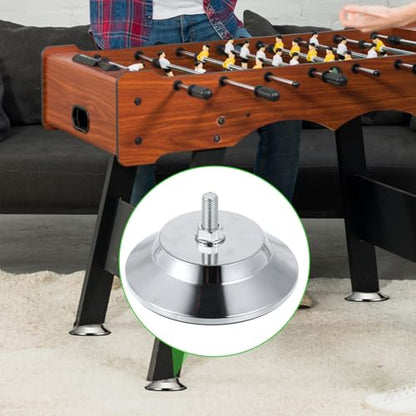 4 PCS Heavy Duty Billiard Table Leg Levelers, Adjustable Height 5 Inch Metal Leveling Feet, Furniture Leveling Risers with PE Base for Pool Table, Soccer Table, Air Hockey Table