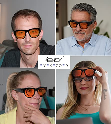 Eyekepper Mens Fit Over Blue Light Blocking Glasses Computer Gaming Eyeglasses for Women - color: 1802-tortoise-100% Blue Light Blocking