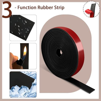 Neoprene Rubber Strips, 1/2" Wide X 1/16" Thick X 115" Long Adhesive Solid Rubber Strips Sheet, Rolls & Strips Gasket Strip with Adhesive Backing for Crafts, DIY, Warehouse Floor, Liner, Seal - size: 1/2" Wide X 1/16" Thick X 115" Long