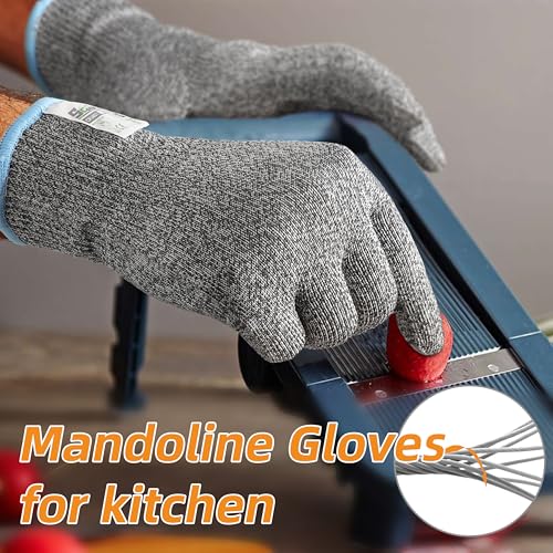 Schwer 2 Pairs ANSI A6 Cut Resistant Gloves, Food Grade Cutting Gloves for Kitchen Food Prep, Mandoline Gloves for Meat Cutting, Oyster Shucking, Knife Proof, Wood Carving, CR1401, XL - size: X-Large
