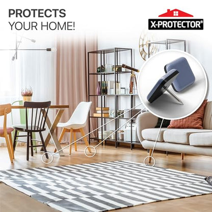 Chair Glides X-PROTECTOR – 1" Furniture Glides 24 pcs – Grey Nail-on Chair Sliders – Premium Chair Leg Floor Protectors – Slide Effortlessly with Chair Leg Pads That Protect Your Floor! - size: 1" 24 PCS Grey (Square)