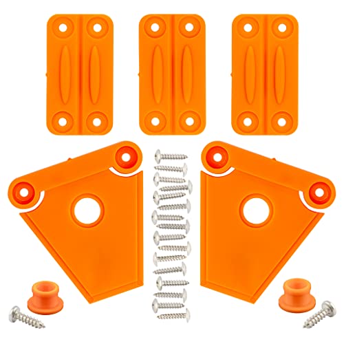 NeverBreak Parts - Igloo Cooler Replacement Parts - Large Repair Kit | High Strength Igloo Cooler Hinges Replacement with Latches | Ice Chest Repair Kit - color: Orange