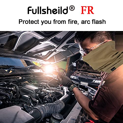 Fullsheild FR Flame Resistant Face Mask Full Cover Neck Gaiter Snood for Welding Hunting Army Military Working - color: Black