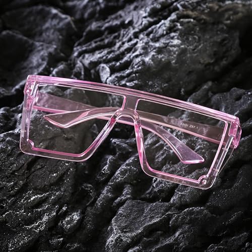 Z87 Safety Glasses – Photochromic Blue Light Blocking UV400 Sunglasses, Impact Resistant Work & Outdoor Eyewear - color: Clear Purple