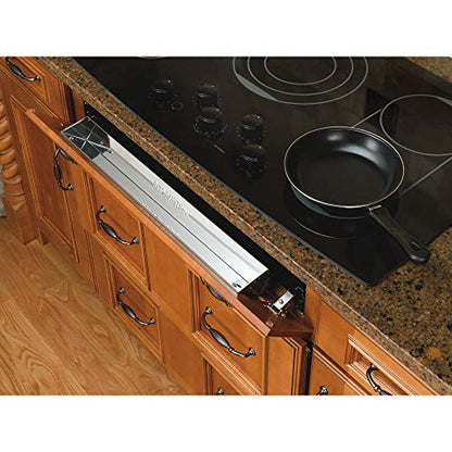 Rev-A-Shelf 25" Slim Tip-Out Sink Tray for Kitchen and Bathroom Base Cabinets, Large Pull Out Stainless Steel Storage Organizer, Silver, 6541-25-52 - size: 25" x 1.7" x 3"