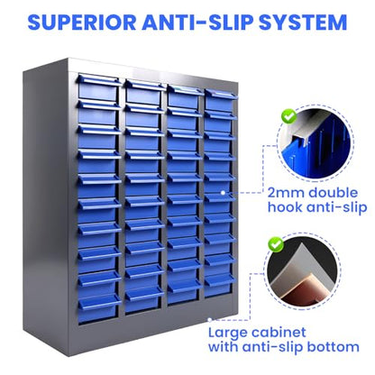 40 Drawer Parts Cabinet,330 Lb Nut and Bolt Storage Cabinet,Abs Nut and Tool Storage Organizer,with Dividers and Labels,Suitable for Studio,Laboratory and Home Use/Blue - size: Parts Cabinet:21X9X25 in