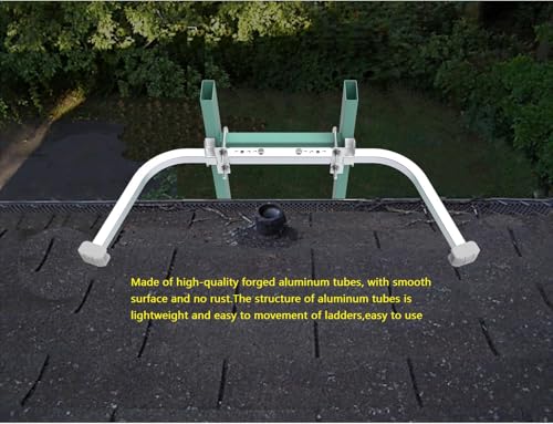 Ladder Stabilizer,Heavy Duty Aluminum Extended Ladder Accessory for Roof Gutter Guard Cleaning Tools,Ladder Stand-Off Wing Span/Wall Ladder Hooks with Non-Slip Rubber Bottom pad.(Patent) - color: Silver Gray-Aluminum