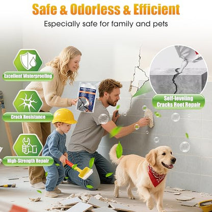 Concrete Crack Filler, 4 PCS Self Leveling Cement Crack Sealant, Quick-Drying Sealing Adhesive Repair Sealer for Driveways, Sidewalks, Patios, Waterproof Outdoor Joint Caulking Glue, Gray - style: 70 oz