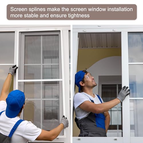 uxcell TPE Screen Spline, 0.16"x26.2ft Round Window Screen Repair Retainer Spline for Door Window Screens Replacement (8 Meter, Black) - size: 0.16" x 26.2ft