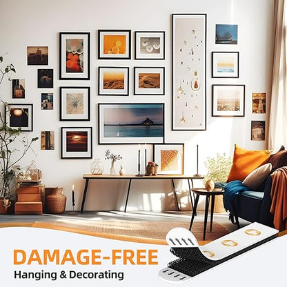 SummerBrite XL Picture Hanging Strips Heavy Duty, 80 Strips Damage Free Removal Picture Hangers for Wall, Sticky Hook & Loop Adhesive Strips for Poster/Picture/Home/Office, 40 Pairs/X-Large, Black - size: X-Large 40 Pairs, style: Black