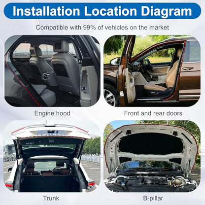 10 Ft Car Door Seal - D Shaped Rubber Weather Stripping Door Seal - Self Adhesive Soundproofing Weatherstripping for Car Window Truck Auto RV