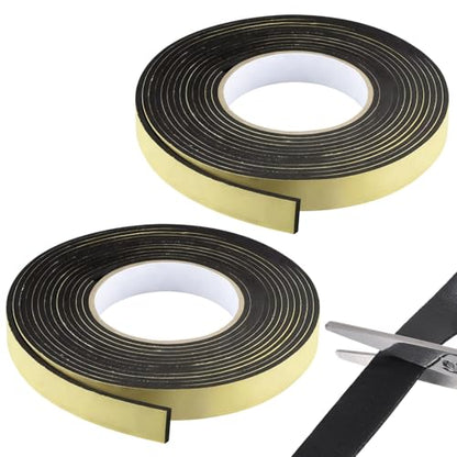 Foam Insulation Tape 0.08'' x 0.39" x 66Ft Density Foam Adhesive Soundproofing Waterproofing Weather Sealin Car Speaker Sealing Tape Weather Stripping Door Seal (33Ft x 0.08'' x 0.39" x 2 Rolls) - color: 33Ft x 0.08'' x 0.39" x 2 Rolls