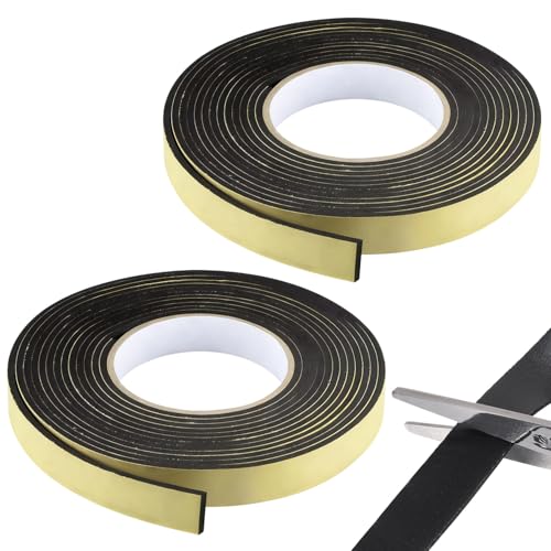 Foam Insulation Tape 0.08'' x 0.39" x 66Ft Density Foam Adhesive Soundproofing Waterproofing Weather Sealin Car Speaker Sealing Tape Weather Stripping Door Seal (33Ft x 0.08'' x 0.39" x 2 Rolls) - color: 33Ft x 0.08'' x 0.39" x 2 Rolls