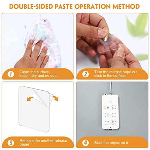50PCS Double Sided Adhesive Pads for Mounting, 2-3/8inch Two Sided Pre-Cut Square Tape, Sticky Tack Double Sided Tape for Walls Hanging, (2-23/64inch X 2-23/64inch X 0.52MM) - size: 2-23/64inch X 2-23/64inch X 0.02inch